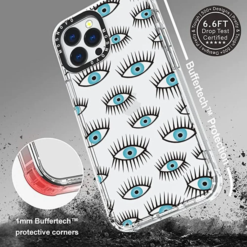 Compatible with iPhone 13 Pro Max Case, Evil Eyes Print for Girl Women Men